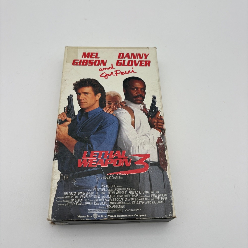 Lethal Weapon 3 VHS 1992 Mel‎ Gibson Danny Glover Warner Bros Action Movie